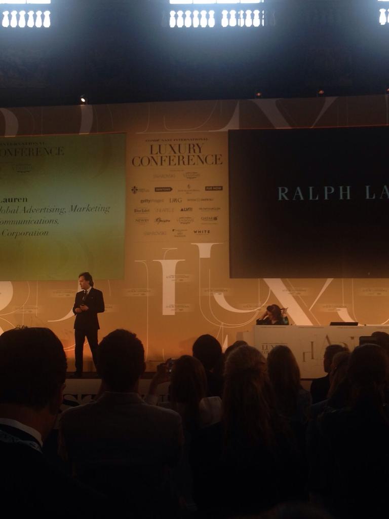 LuxuryChannel's tweet photo. David Lauren @CondeNast #CNILux Conf on #videos - compelling content converts to sales. This is #merchantainment! http://t.co/KEZGct7lZK