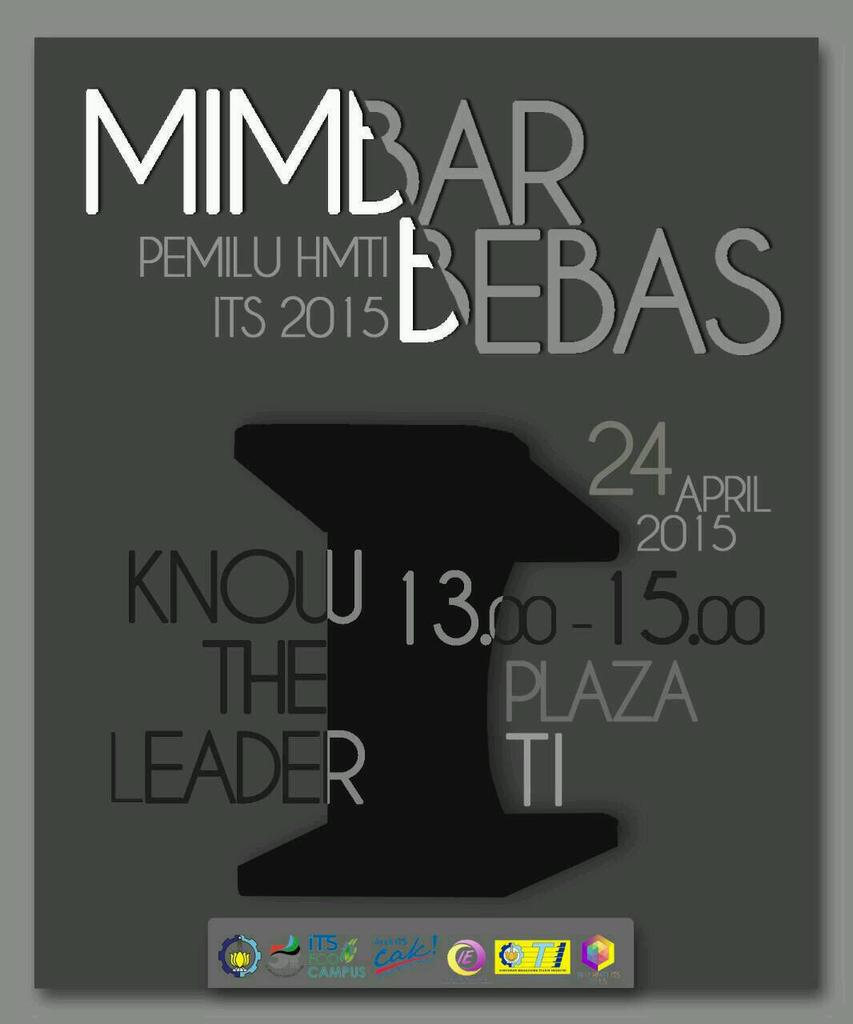 HMTI_ITS's tweet photo. Kenali lebih dalam Calon Ketua HMTI ITS 15/16 dalam Mimbar Bebas, Jumat (25/4) pukul 13.00-15.00 di Plaza TI http://t.co/pSGE77o2YB