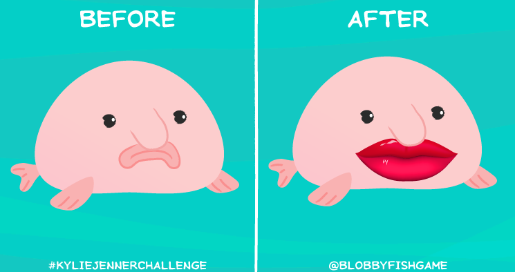 Blobby Fish on X: OMG who told me this was a good idea!?  #kyliejennerchallenge #lips #stillhurts #blobfish #game   / X