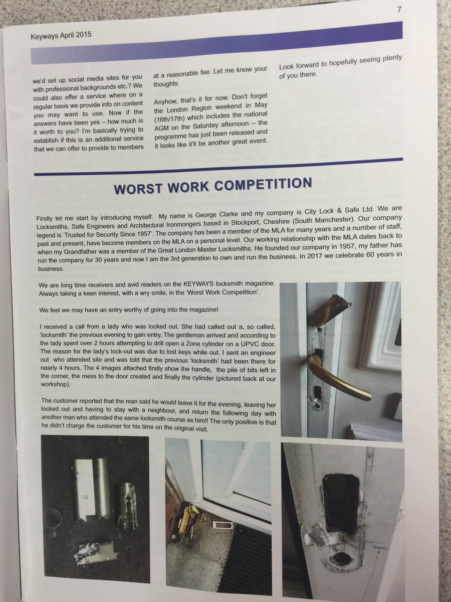 We're very excited to have had our story printed in this months 'Keyways' magazine! #locksmiths #MLA