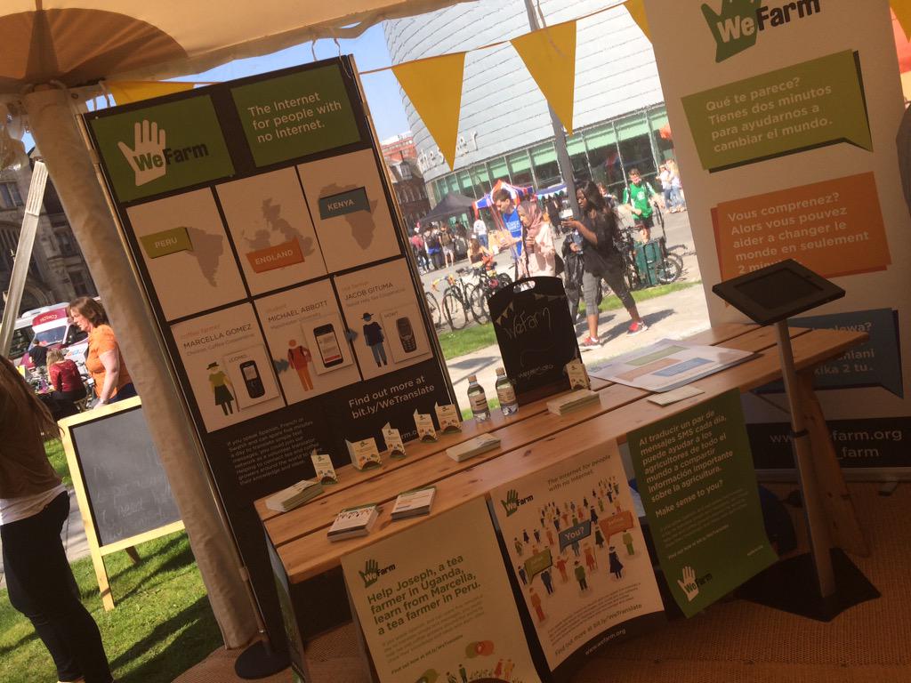 wefarm's tweet photo. Set up and ready to roll after a great morning workshop. If your around the @EGC_Manchester just fest come say hi! http://t.co/UApI1vWF75
