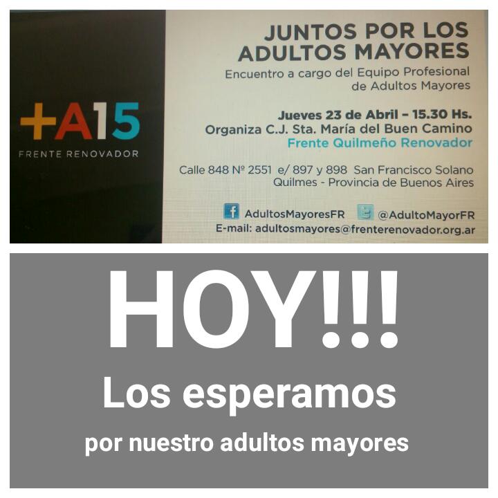 AdultoMayorFR's tweet photo. @MRF2015 @mirtatundis @alepascual @romiperezfr @dariogiustozzi @QuilmesMasUnido @QuilmesGestion @CaubetJorge http://t.co/mUC7zr8HRt