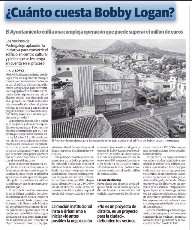 psoepalo's tweet photo. El PP llega tarde para dar solución al #BobbyLogan. La falta de espacios culturales en el distrito es una realidad. http://t.co/YK4itBU4Yk
