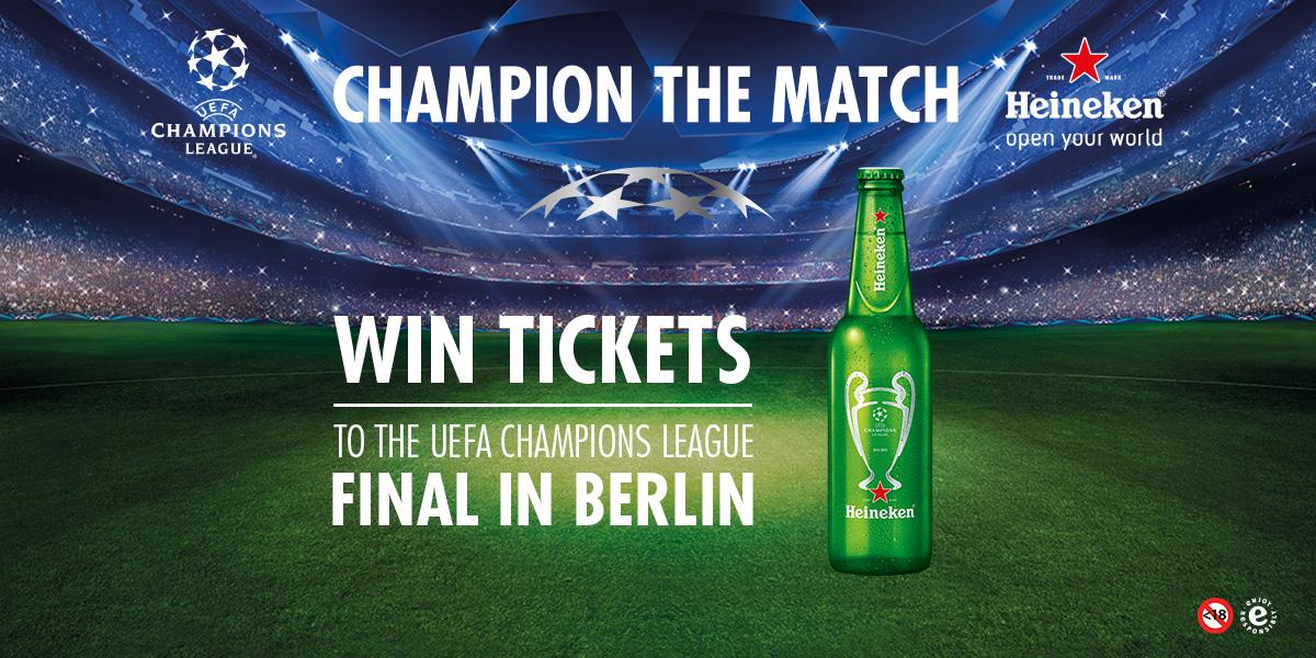 Heineken Sa You Could Win Tickets To The Uefa Champions League Final Buy Heineken Dial 1 222 Amp Enter Your Underliner Code Http T Co 9vkw3a4akg Twitter