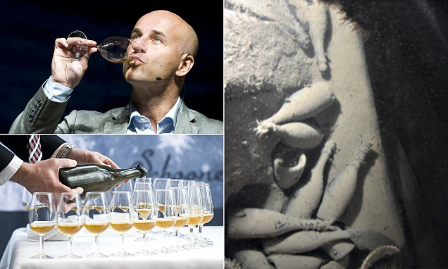 Experts try a bottle of champagnes that lay on the seabed for 170 YEARS mf.tt/uJjKJ