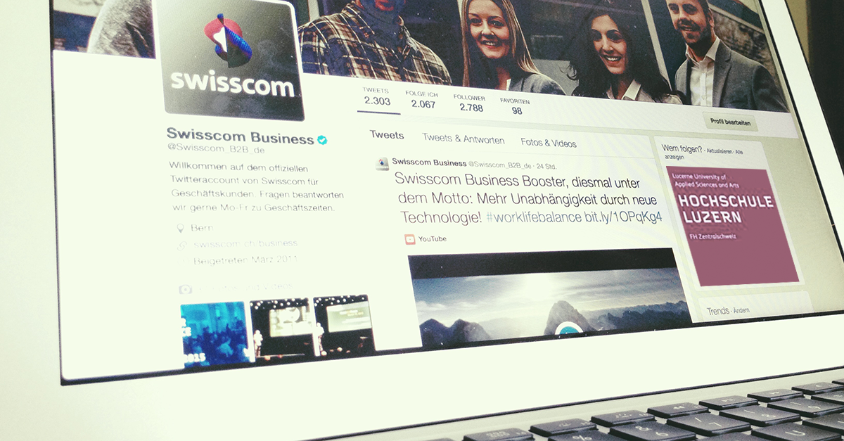 Swisscom_B2B's tweet photo. Was bedeutet Social Media eigentlich im B2B Kontext? Helfen Sie uns, genau das herauszufinden! http://t.co/VjIYo4iDt8 http://t.co/mqAOqRZbRB