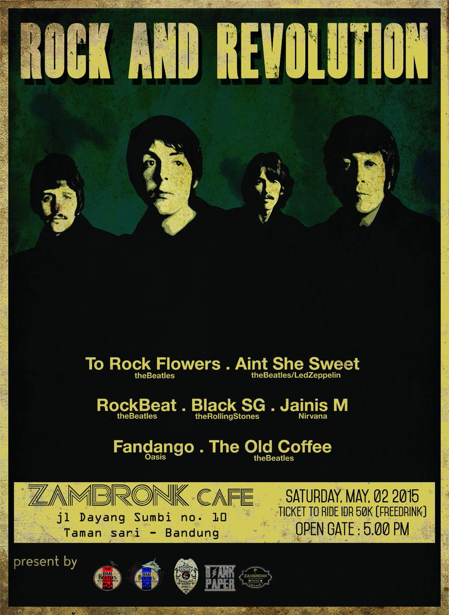#RockandRevolution 2 May 2015 at Zambronk Cafe cc: @Oasis_Ina <a href="/OasisManiac_ID/">Oasis Maniac Indo</a>  <a href="/NirvanaBandung/">In Utero</a> <a href="/RollingStoneINA/">Rolling Stone INA</a>