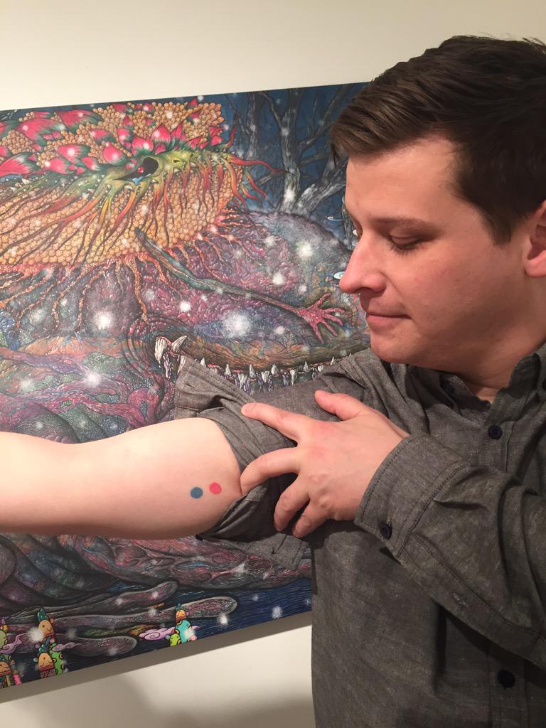 celestialbdies's tweet photo. #TBT to when I tattooed @KilWucey of #LEGallery when I was apprntcing. I think they took 2 hrs. Ha! #CBdz #space #art http://t.co/lehlnENUX4