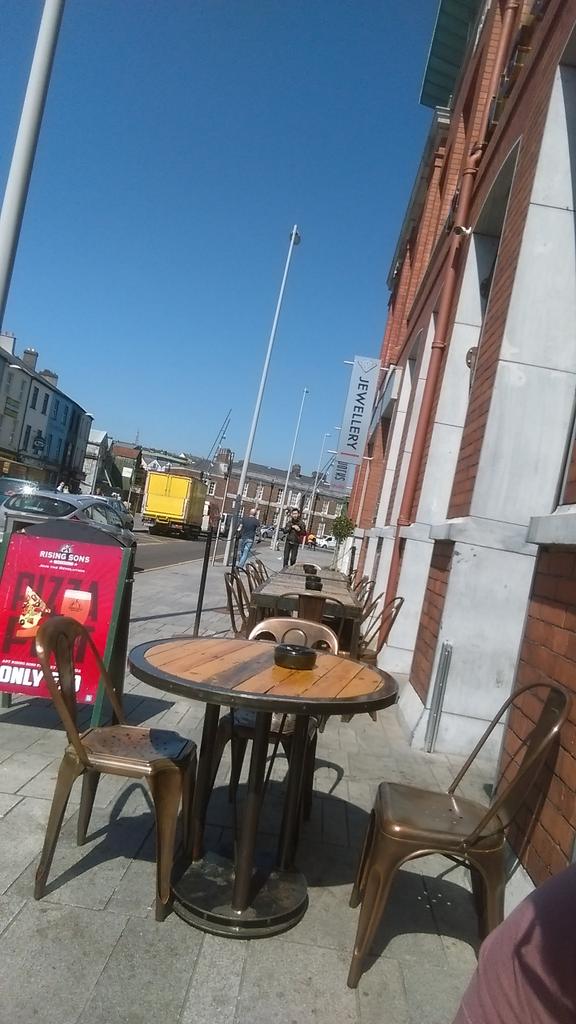 RisingSONSCork's tweet photo. Get some sun before it disappears 🍺🍕⛅ #beeroclock #pizzapint #beer #corkcity http://t.co/urTjsr8njT