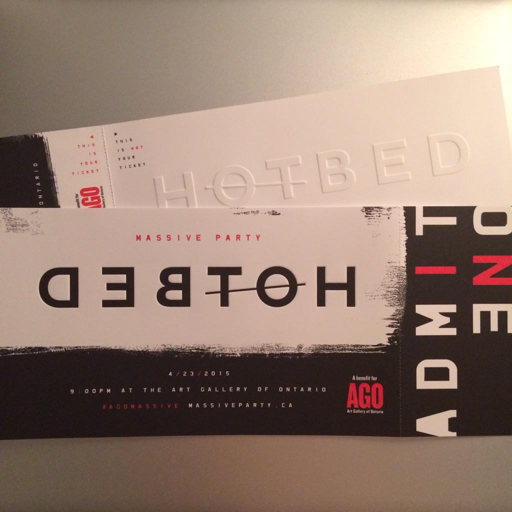 oneartnation's tweet photo. We've got our tickets to @MassiveParty we can't wait! Who's going? #AGOMassive #hotbed #basquiat #TALWST @agotoronto http://t.co/IMXVn9gWtP