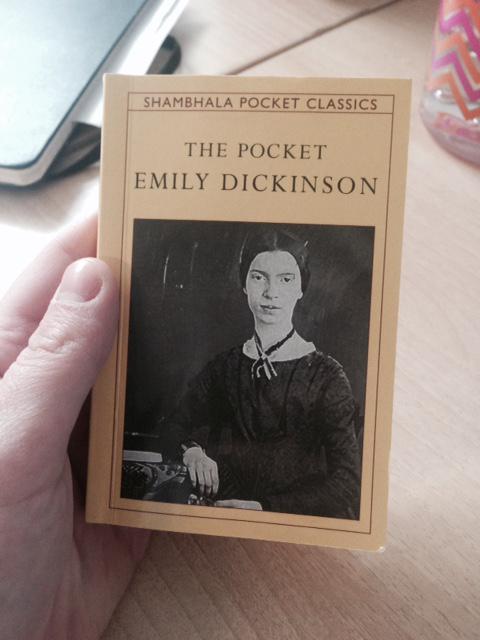 lifeatuoft's tweet photo. What are you reading, #UofT? I'm reading this tiny commute-friendly Dickinson collection! #UTLreads #WorldBookDay http://t.co/i1K2bqspbV