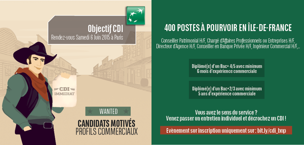 bnpp_recrut's tweet photo. Vous avez un Bac +5 et 6 mois d'expérience commerciale? #ObjectifCDI est fait pour vous ! http://t.co/K3w5kJS9T5 http://t.co/7Alvt8abtr