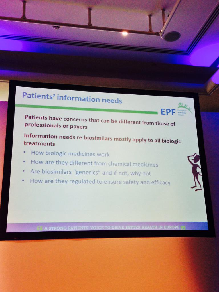 biosimilarsEU's tweet photo. #Patients information on #biosimilars needs high up on the #EBGBIOS15 http://t.co/RneipTTz7f