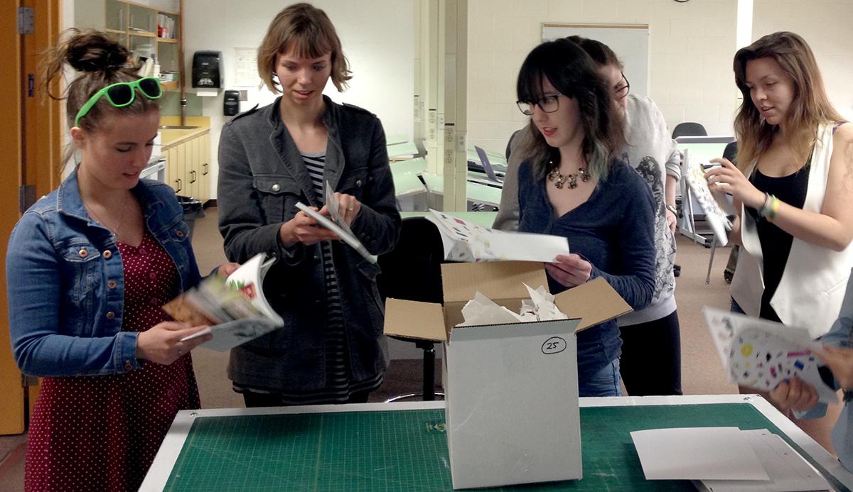 I love the smell of vegetable-based inks in the morning. The book has landed! #eclectic2015 #Design #yeg #MacEwanU