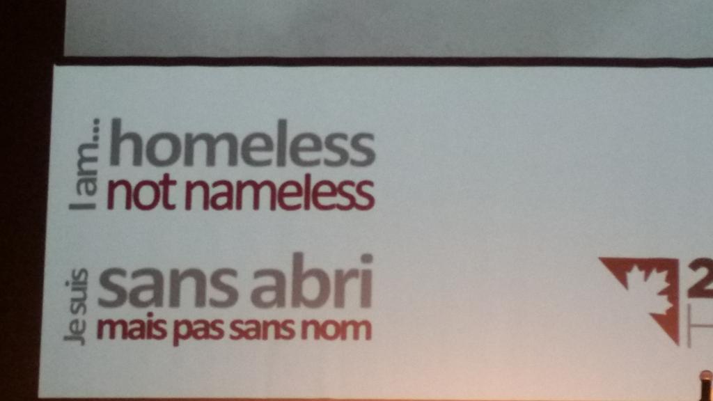 An important message from @ATEH_OTT's #20khomes campaign: 'I am... homeless not nameless.'