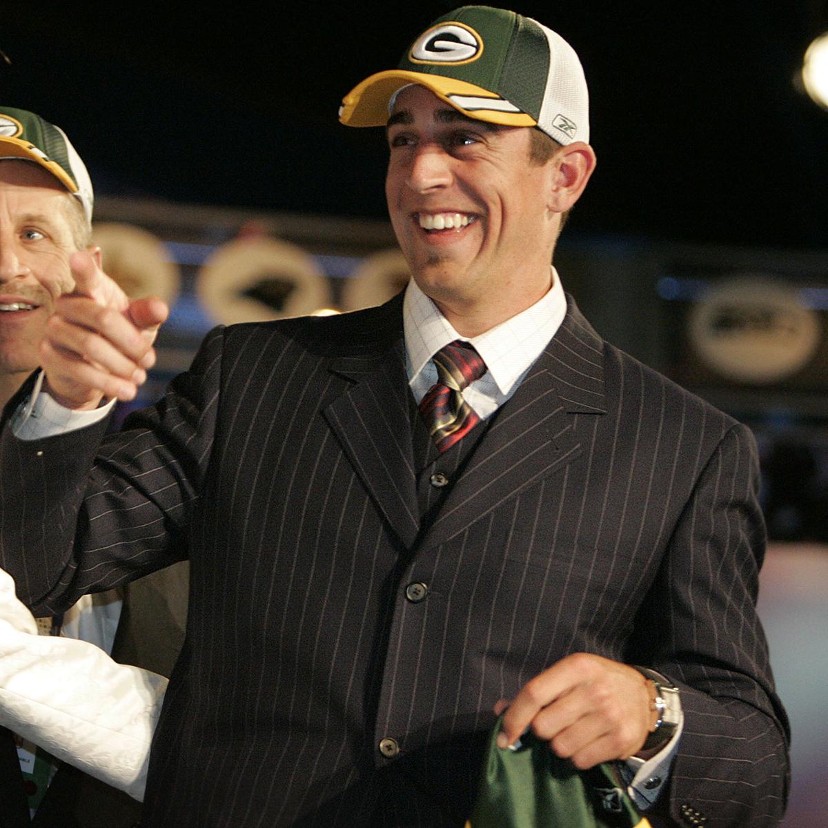 packers's tweet photo. #TBT: 10 years ago today, the #Packers selected California QB Aaron Rodgers in the 1st round of the NFL Draft. http://t.co/CBq04Rr5XQ
