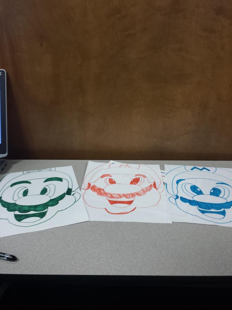 angela_kiser's tweet photo. We drew MARIO! Must go to art for kids on YouTube! #ITECSP2015 http://t.co/qM8X32k0Wh