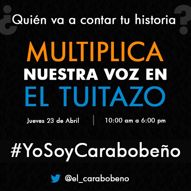 EdoSanabria's tweet photo. Apoyemos todos a @el_carabobeno #YoSoyCarabobeno Por un periodismo no complaciente http://t.co/ohpNXmCe7h