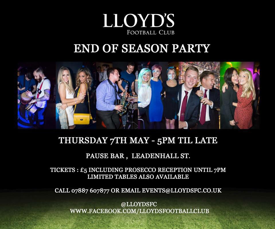 LloydsFC's tweet photo. Lloyd's F.C. present their End of Season party to say thanks to the London Market for all it's support! @ORiordanL http://t.co/BjEu8irn5K