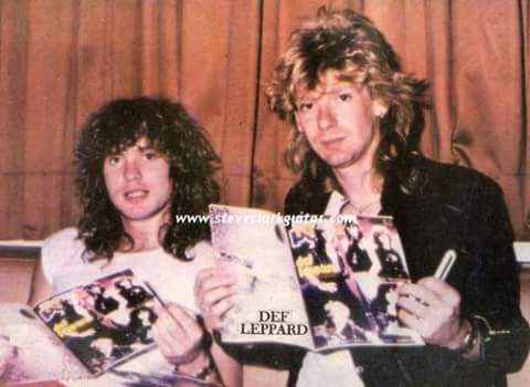 Happy birthday Stephen Maynard Clark \"Steve Clark\"-Def Leppard,this pic with Rick Savage,México 1983. 