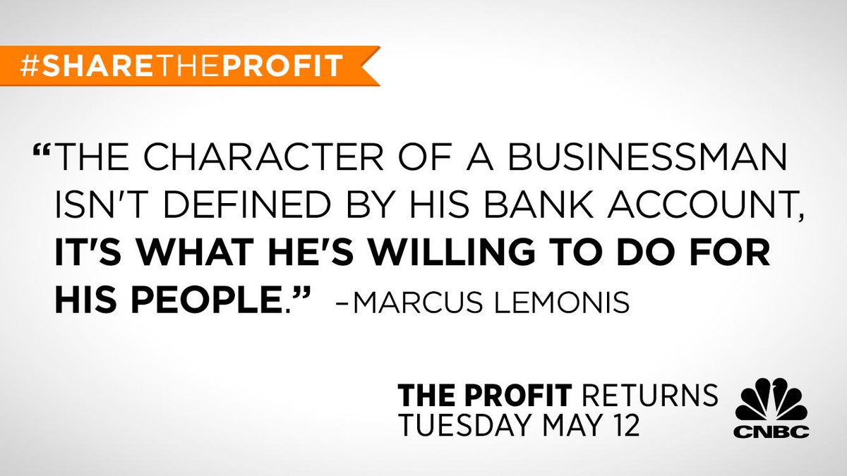 TheProfitCNBC's tweet photo. Always put people first.
RETWEET to join #TheProfit &amp; help save small biz: http://t.co/qBb2Fs27GL #ShareTheProfit http://t.co/QuNiOX9yMf
