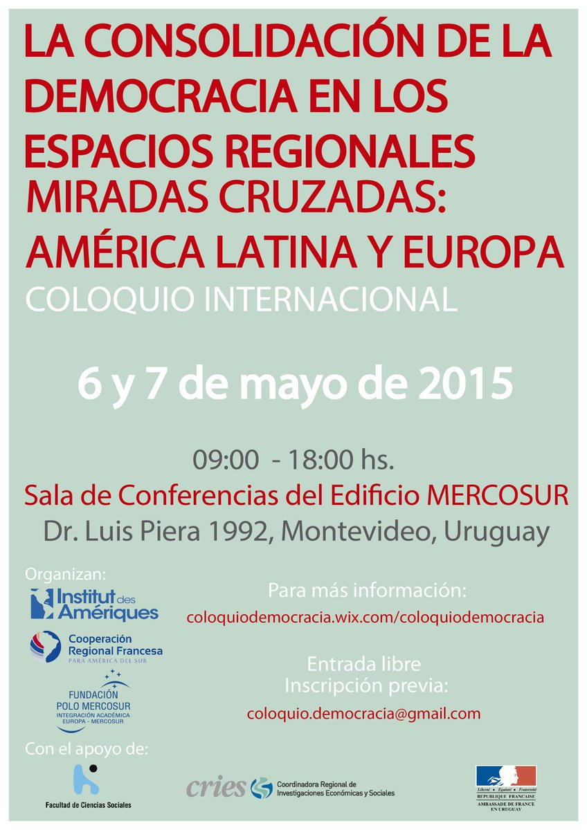 Difundimos: Coloquio Internacional "La consolidación de la democracia en los espacios regionales" <a href="/PoloMercosur/">FPM</a>