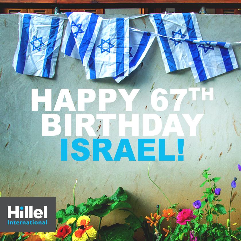 HillelIntl's tweet photo. Yom Ha'atzmaut Sameach! Happy Birthday Israel! http://t.co/mbaPAulNb6