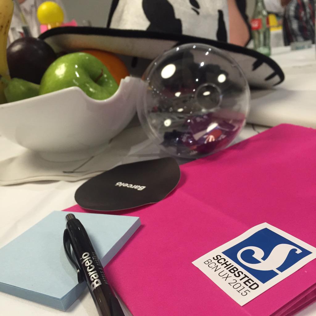 TactusVG's tweet photo. Crazy hats, fruit and candy in a ball  @ #Schibsted #UX Conference in Barcelona http://t.co/j8HmIgvS2p
