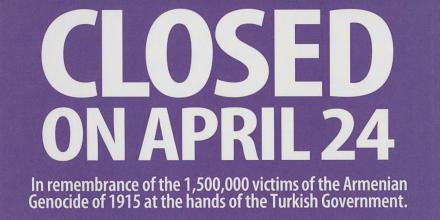 Our Boston showroom and the workshop will be closed on April 24th in remembrance of the #ArmenianGenocide