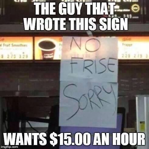 CloydRivers's tweet photo. Minimum skills = Minimum wage. Merica. http://t.co/AxbO2w9Zf2