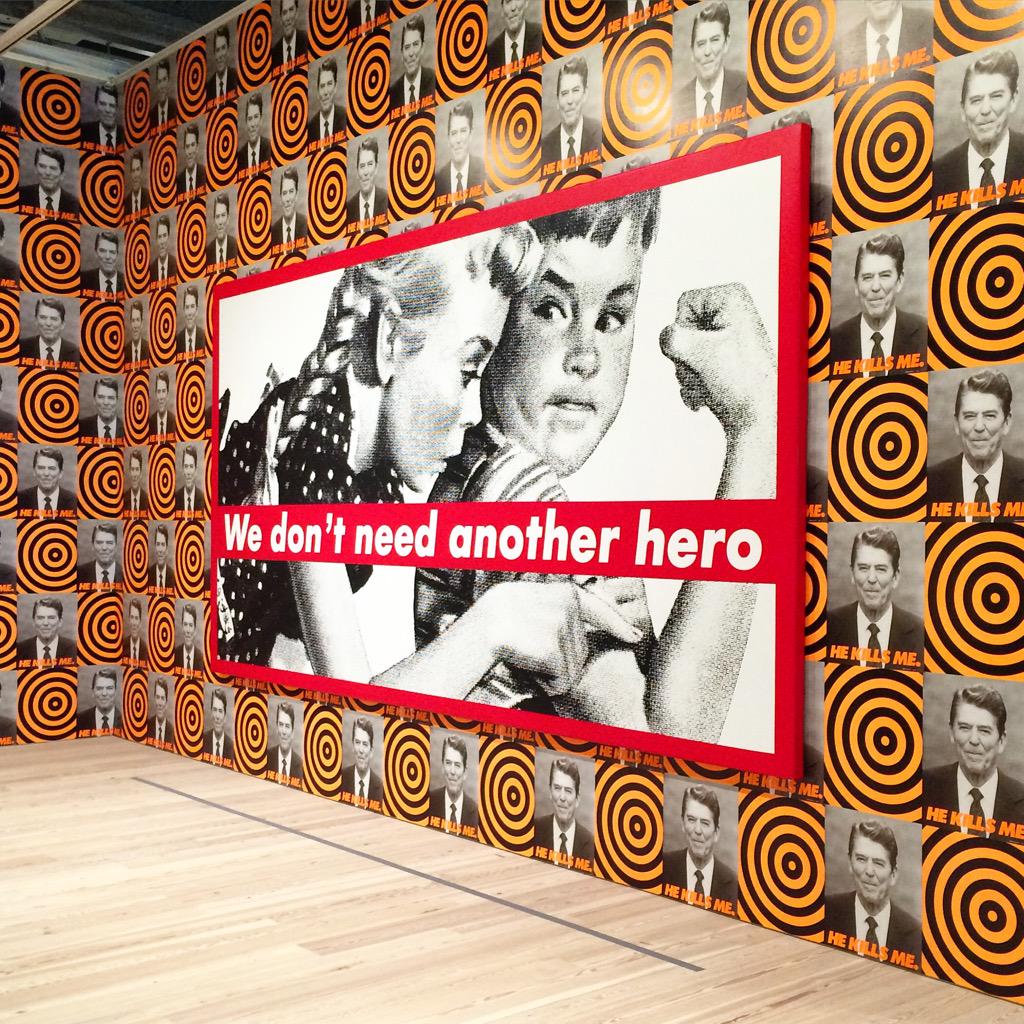 ArtObserved's tweet photo. #BarbaraKruger and #DonaldMoffet on view at the @WhitneyMuseum's inaugural show downtown 'America is Hard to See' http://t.co/AKyjRPNfHY