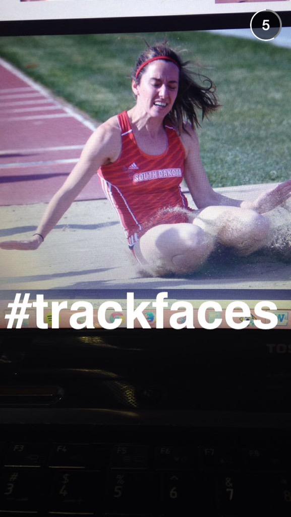 emilyygrove's tweet photo. My roommate is better looking than yours @JumpingANALISA @SDCoyotesXCTF #longjump #usdtrack http://t.co/2EfB032RxQ