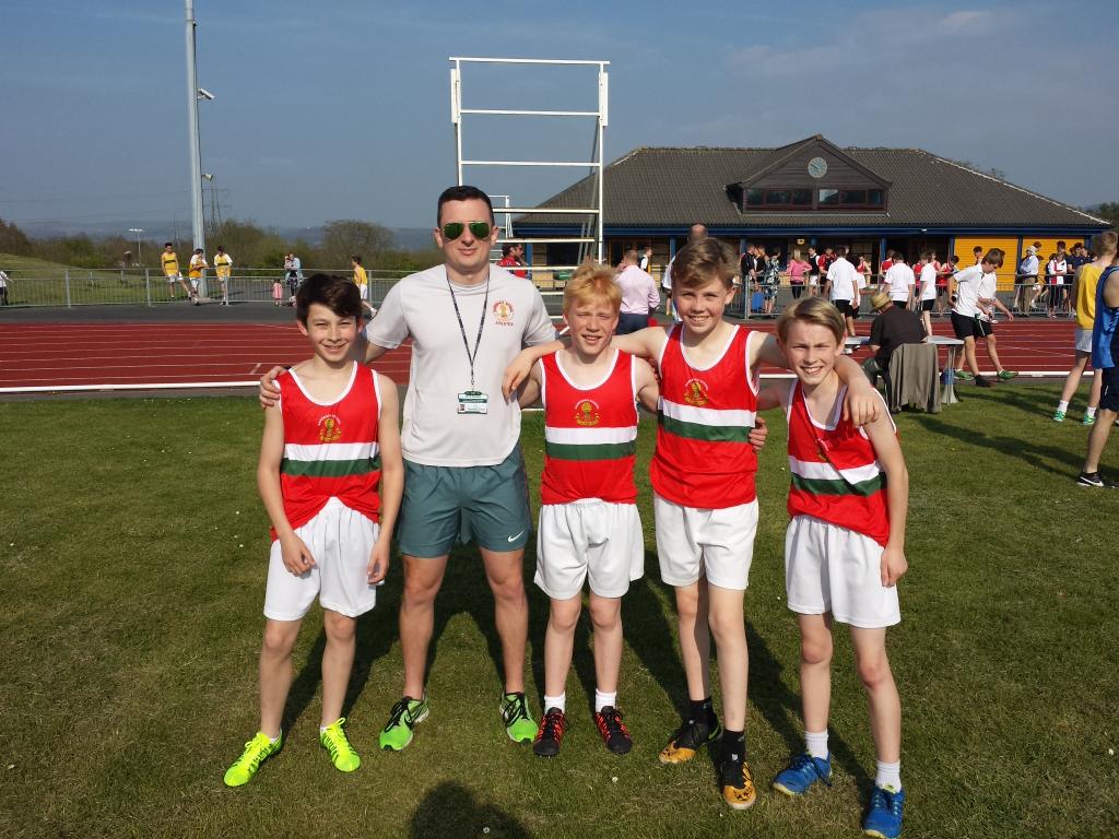 Year 7 with a solid 4th place in the 4x300m!! #Athletics #SchoolSport #Sandbach