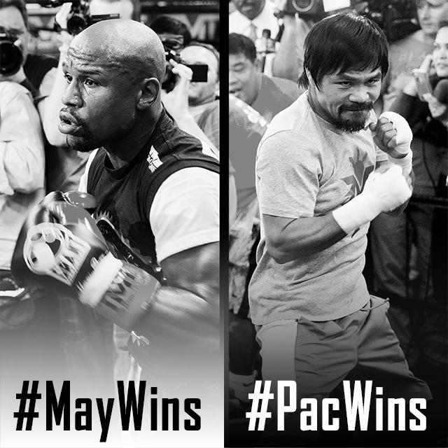 ats_fight's tweet photo. Who are you picking to win May 2? Tweet your choice with #MayWins or #PacWins. #MayPac #MayweatherPacquiao http://t.co/mDGnSyTFR0