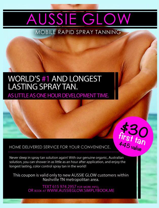 AliciaBeale's tweet photo. Ladies of #Nashville! Finally, a spray tan that is organic, affordable, AND convenient. #aussieglow #beach #beachbody http://t.co/cXXcvkpSCL