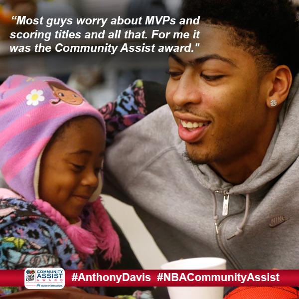 PelicansNBA's tweet photo. Just a simple RT to vote for #AnthonyDavis, our finalist for the #NBACommunityAssist seasonlong award! http://t.co/4BTHr82ZUg