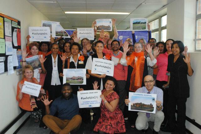 LC_WCHealth's tweet photo. Staff of Tygerberg Hospital &amp; US promoting World Hand Hygiene Day # safe hands http://t.co/P6CmNvcpA9