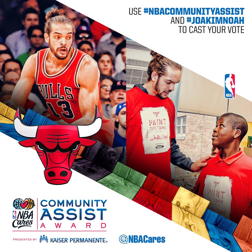 Use #JoakimNoah &amp; #NBACommunityAssist to vote for <a href="/JoakimNoah/">Joakim Noah</a>!