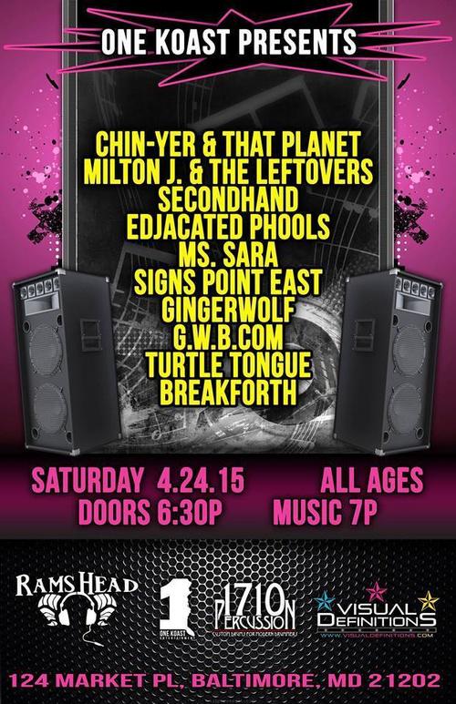 TONIGHT! <a href="/OneKoast/">One Koast</a> presents at <a href="/RamsHeadLive/">Rams Head Live</a>. Doors at 6:30 pm. Show at 7.Tixs available here bit.ly/1GmBNvd