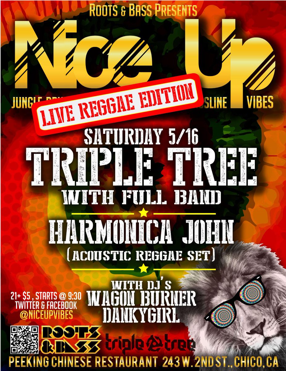 DankGRFX's tweet photo. 5/16 #NiceUp -Live #REGGAE Edition!!  #Chico, #California https://t.co/GO90UWkYKP http://t.co/uWGiP6ApHt