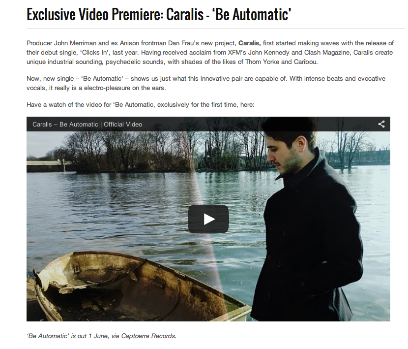 caralismusic's tweet photo. VIDEO PREMIERE! Watch 'Be Automatic' Exclusively on: @Gigslutz_ right here: http://t.co/NYjO1aBRHS #newmusic http://t.co/QyoooUoepC