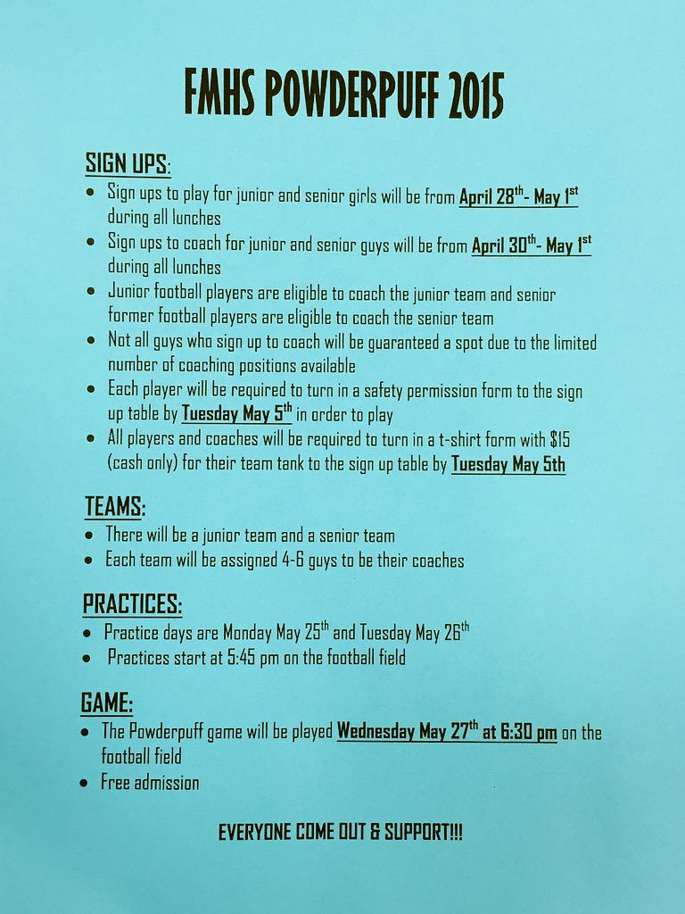 flomostuco's tweet image. FMHS POWDERPUFF 2015