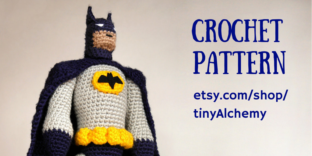 tinyalchemy's tweet photo. I've finished my new #amigurumi #Batman, and already have published the pattern on Etsy!  #crochet #handmade #crafts http://t.co/ZaJ9WcJQtt
