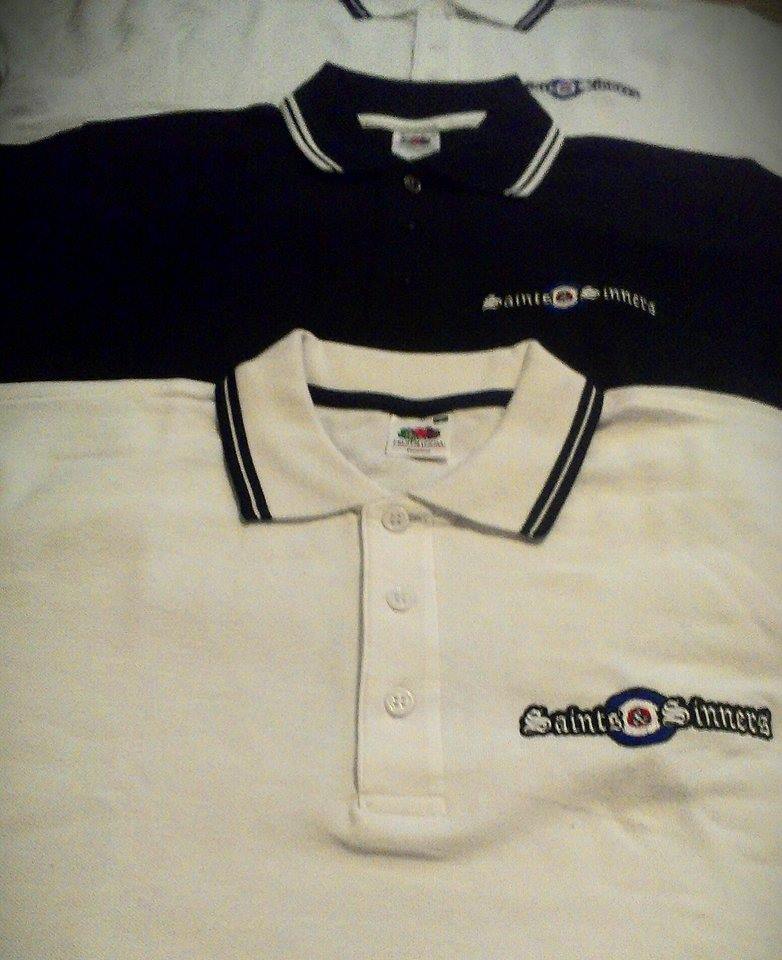 Our SAINTS &amp; SINNERS polo shirts are back! Available in sizes: S/M/L/XL