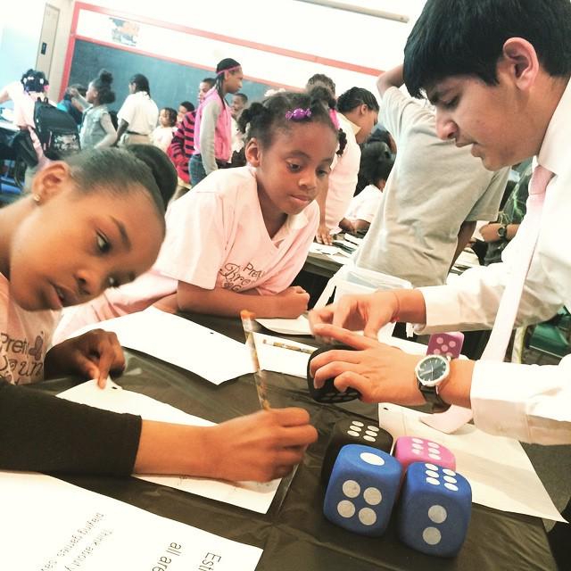 skillmanfound's tweet photo. Kamiylah Peoples, 10, Navie Hester, 10, #PowerOrgMath volunteer Chintan Maheshwari, 14, so… http://t.co/S5aRh2GNAJ http://t.co/J0IleZF0uz