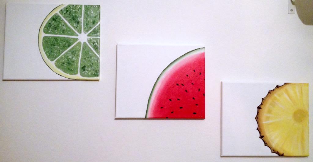 meshart85's tweet photo. 20.04.15 "Frutta" acrilico su tre tele da 30x25 http://t.co/QlboctL9fK