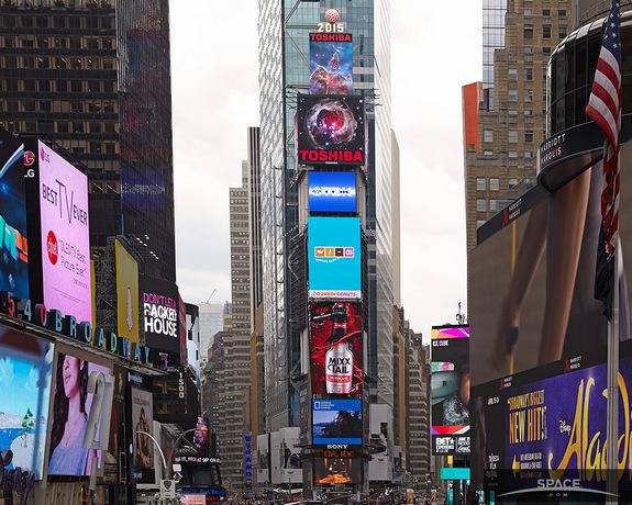 Times Square tweet media