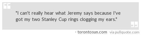 John_D_Farmer's tweet photo. "@TheTorontoSun: Six unforgettable quotes from past NHL playoffs http://t.co/vsdq4mSaFQ http://t.co/VHii5nwYt4"
#PatRoy