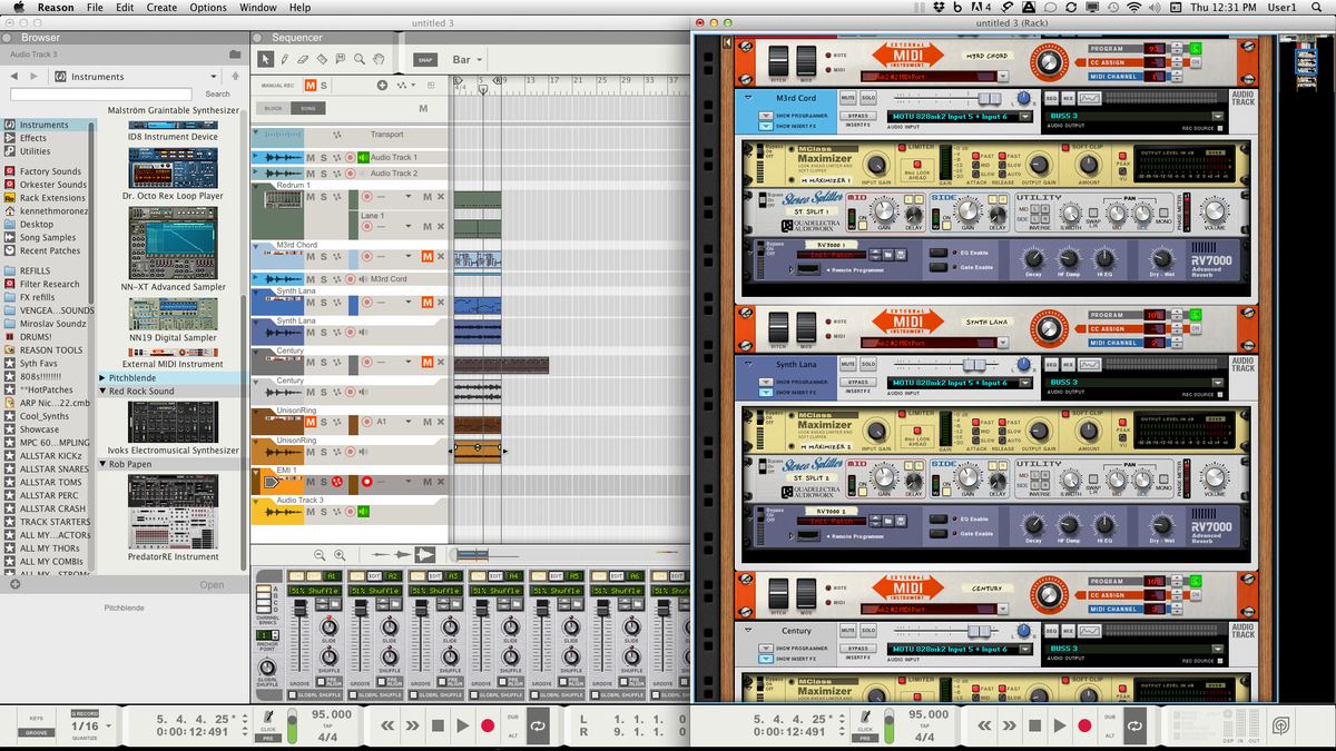Kikbak1's tweet photo. Running Midi w/ #Reason #KorgMs2000B Then Recording The midi to Audio http://t.co/jHaLs29CiK