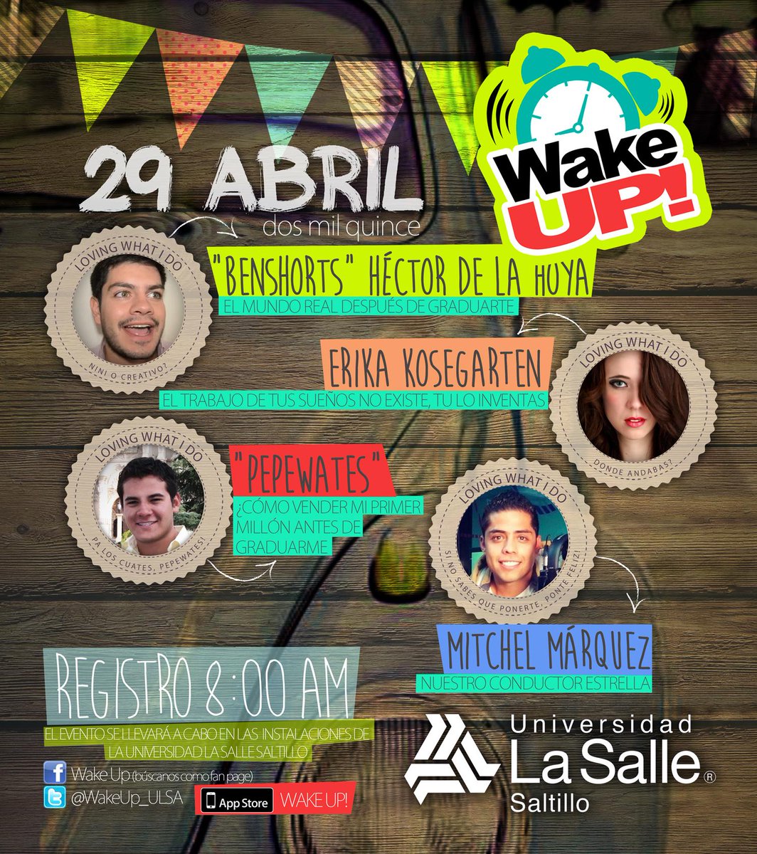 WakeUp_ULSA's tweet photo. Por si lo estás dejando pasar: 29 de abril en Saltillo @benshorts @erikakosegarten @Pepewates @mitchelsaltillo http://t.co/Ut3R7XSPkC